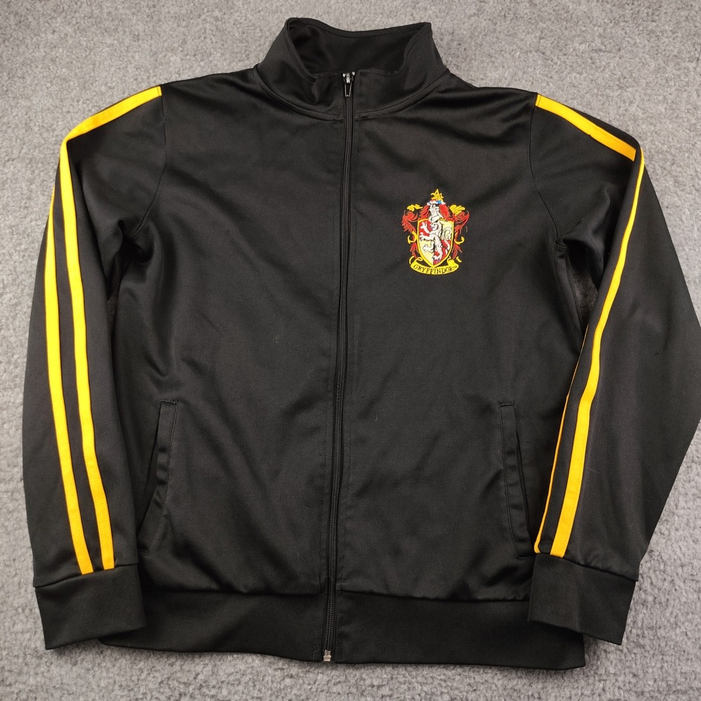Harry Potter Gryffindor Track Jacket Black Yellow Stripes Warner Bros Small